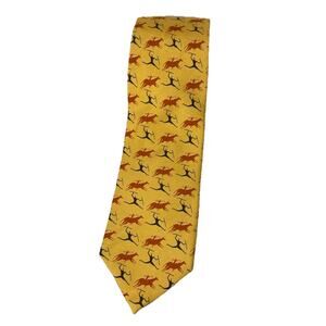 VTG Holland & Holland London Yellow Silk Tie Hunting Ancient Warrior Hunters UK